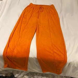 Orange wide leg pants